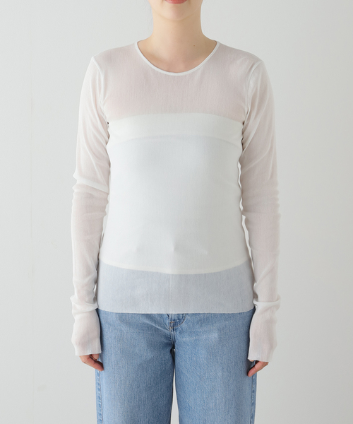 追加》Mesh Sheer ロンT 4（Tシャツ/カットソー）｜Plage（プラージュ