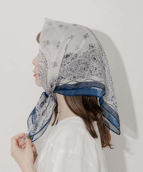 SMELLY(スメリー)の「アソートシアースカーフ(バンダナ/スカーフ・レディース・ネイビー/ドット/ブルー/オレンジ・-)」の1枚目の写真