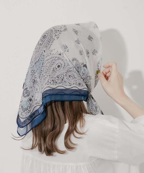 SMELLY(スメリー)の「アソートシアースカーフ(バンダナ/スカーフ・レディース・ネイビー/ドット/ブルー/オレンジ・-)」の5枚目の写真