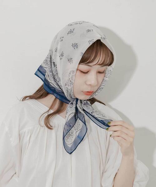 SMELLY(スメリー)の「アソートシアースカーフ(バンダナ/スカーフ・レディース・ネイビー/ドット/ブルー/オレンジ・-)」の7枚目の写真