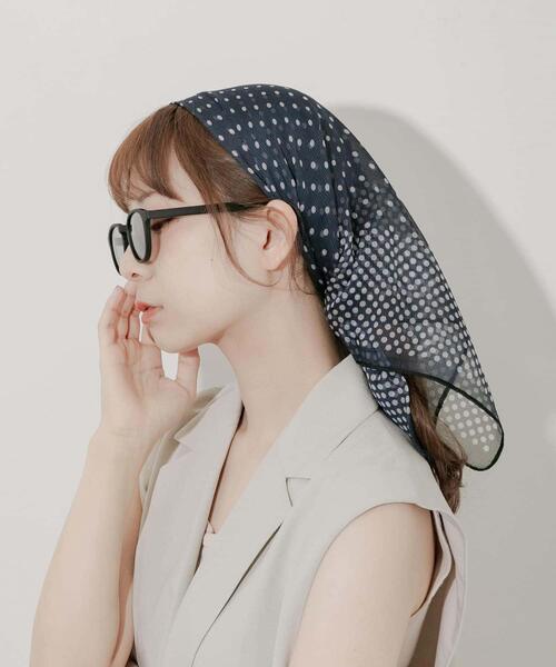 SMELLY(スメリー)の「アソートシアースカーフ(バンダナ/スカーフ・レディース・ネイビー/ドット/ブルー/オレンジ・-)」の15枚目の写真