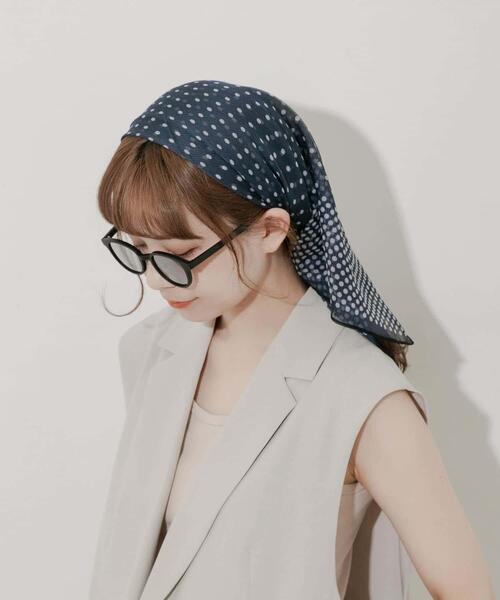 SMELLY(スメリー)の「アソートシアースカーフ(バンダナ/スカーフ・レディース・ネイビー/ドット/ブルー/オレンジ・-)」の17枚目の写真
