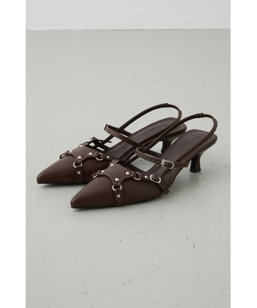 AZUL by moussy（アズールバイマウジー）の「ポインテッドベルトデザインパンプス（パンプス・レディース・ブラウン/ブラック・SMALL/MEDIUM/LARGE）」の2枚目の写真