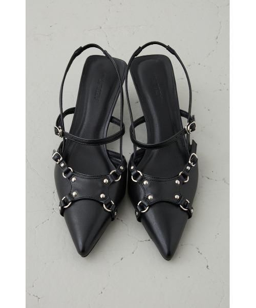 AZUL by moussy（アズールバイマウジー）の「ポインテッドベルトデザインパンプス（パンプス・レディース・ブラウン/ブラック・SMALL/MEDIUM/LARGE）」の8枚目の写真