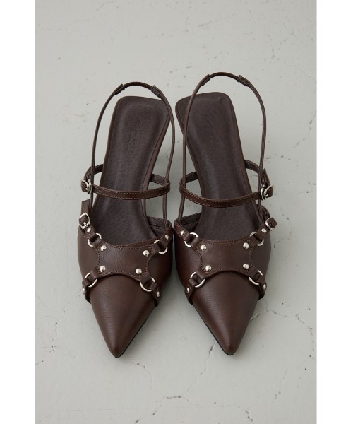 AZUL by moussy（アズールバイマウジー）の「ポインテッドベルトデザインパンプス（パンプス・レディース・ブラウン/ブラック・SMALL/MEDIUM/LARGE）」の19枚目の写真