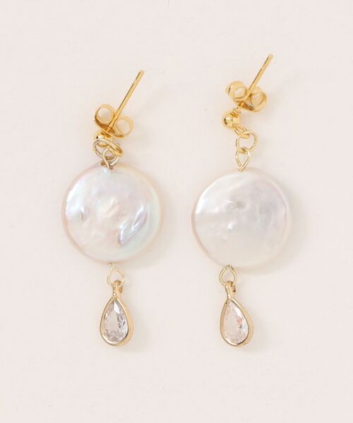 tone(トーン)の「【SOARM】上品な15mm淡水パールとしずくのジルコニアピアス(MA)(ピアス(両耳用)・レディース・ゴールド・FREE)」の6枚目の写真