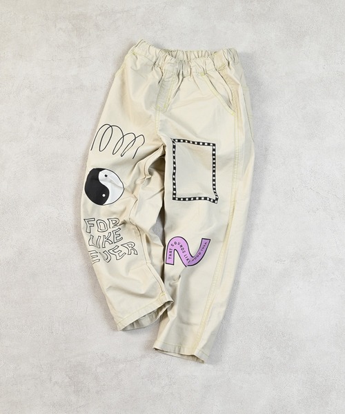 MARKEY'S（マーキーズ）の「ツイルプリントパンツ（チノパンツ・キッズ・オフホワイト/ブラック/ライトピンク/オリーブ・140/130/100/95/90/80/110/150/120）」の12枚目の写真