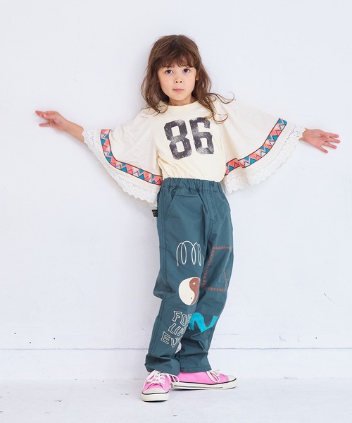 MARKEY'S（マーキーズ）の「ツイルプリントパンツ（チノパンツ・キッズ・オフホワイト/ブラック/ライトピンク/オリーブ・140/130/100/95/90/80/110/150/120）」の10枚目の写真