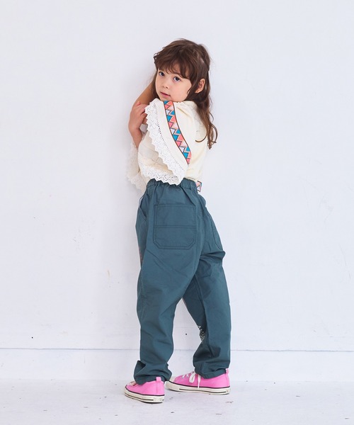 MARKEY'S（マーキーズ）の「ツイルプリントパンツ（チノパンツ・キッズ・オフホワイト/ブラック/ライトピンク/オリーブ・140/130/100/95/90/80/110/150/120）」の11枚目の写真