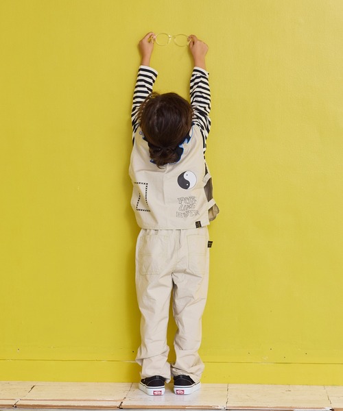 MARKEY'S（マーキーズ）の「ツイルプリントパンツ（チノパンツ・キッズ・オフホワイト/ブラック/ライトピンク/オリーブ・140/130/100/95/90/80/110/150/120）」の16枚目の写真