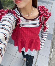 HELLO.SANFRANCISCO | 【HELLO.SANFRANCISCO/ハローサンフランシスコ】ドビードットフリルキャミビスチェ(キャミソール)