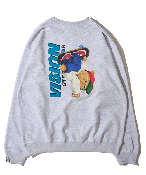 VISION STREET WEAR（ヴィジョンストリートウェア）の「【VISION STREET WEAR】オリジナルグラフィック スケーターベアー クルーネックスウェットプルオーバー（スウェット・レディース・チャコールグレー/ワインレッド/ライトグレー・LARGE/MEDIUM/X-LARGE）」の11枚目の写真