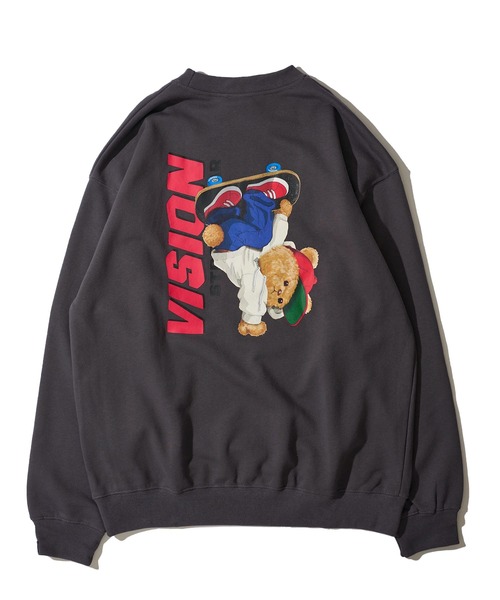 VISION STREET WEAR（ヴィジョンストリートウェア）の「【VISION STREET WEAR】オリジナルグラフィック スケーターベアー クルーネックスウェットプルオーバー（スウェット・レディース・チャコールグレー/ワインレッド/ライトグレー・LARGE/MEDIUM/X-LARGE）」の13枚目の写真