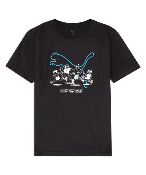 PUMA（プーマ）の「PUMA プーマ メンズ ランニング グラフィック メッシュ 半袖 Tシャツ（Tシャツ/カットソー・メンズ・レッド系その他/ブラック・XX-LARGE/MEDIUM/X-LARGE/LARGE/SMALL）」の2枚目の写真