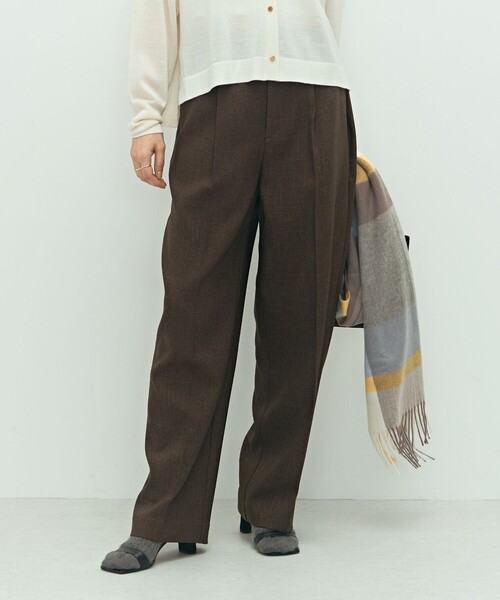NOLLEY’S(ノーリーズ)の「《セットアップ対応》ウォッシャブルウール調セミワイドパンツ(その他パンツ・レディース・ネイビー/ベージュ/ブラウン・38/36/34/40)」の1枚目の写真
