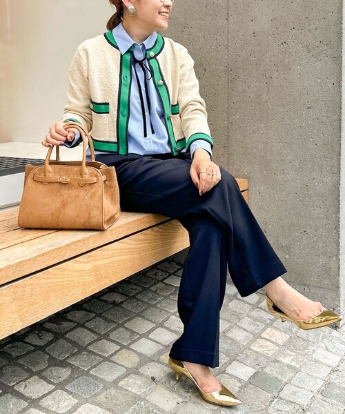 NOLLEY’S(ノーリーズ)の「《セットアップ対応》ウォッシャブルウール調セミワイドパンツ(その他パンツ・レディース・ネイビー/ベージュ/ブラウン・38/36/34/40)」の4枚目の写真