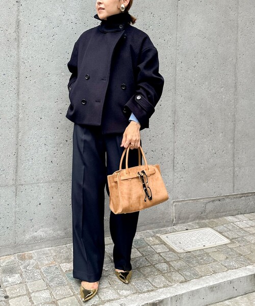 NOLLEY’S(ノーリーズ)の「《セットアップ対応》ウォッシャブルウール調セミワイドパンツ(その他パンツ・レディース・ネイビー/ベージュ/ブラウン・38/36/34/40)」の7枚目の写真