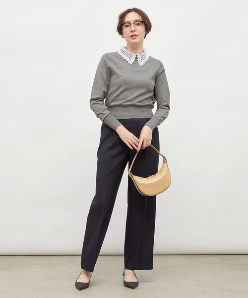 NOLLEY’S(ノーリーズ)の「《セットアップ対応》ウォッシャブルウール調セミワイドパンツ(その他パンツ・レディース・ネイビー/ベージュ/ブラウン・38/36/34/40)」の11枚目の写真