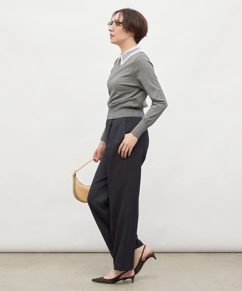 NOLLEY’S(ノーリーズ)の「《セットアップ対応》ウォッシャブルウール調セミワイドパンツ(その他パンツ・レディース・ネイビー/ベージュ/ブラウン・38/36/34/40)」の13枚目の写真
