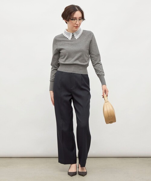 セール】《セットアップ対応》ウォッシャブルウール調セミワイドパンツ