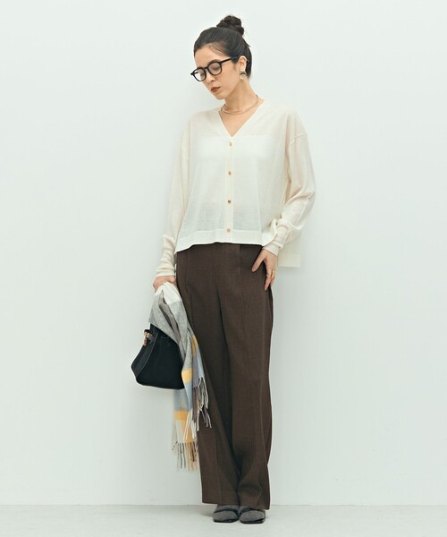 セール】《セットアップ対応》ウォッシャブルウール調セミワイドパンツ
