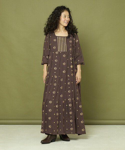 セール】Freada/フリーダ ラメ 刺繍 Moon & Star ワンピース