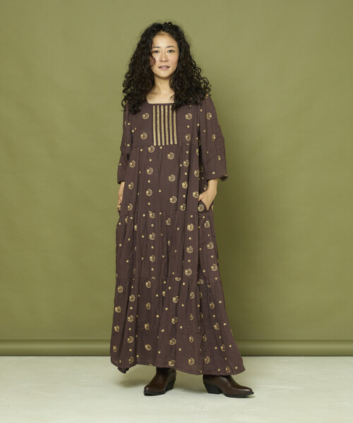 セール】Freada/フリーダ ラメ 刺繍 Moon & Star ワンピース