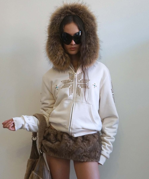 SCULPTOR（スカルプター）の「Fur Trimming Hooded Zip-Up