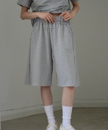 pleated sweat bermuda shorts