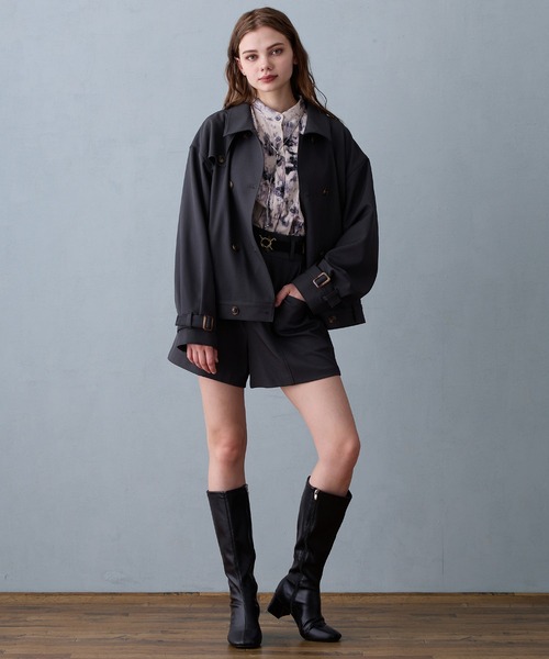 NICOLE CLUB（ニコル　クラブ）の「ブルゾン風トレンチジャケット（その他アウター・レディース・ブラウン/グリーン/ネイビー・MEDIUM）」の7枚目の写真