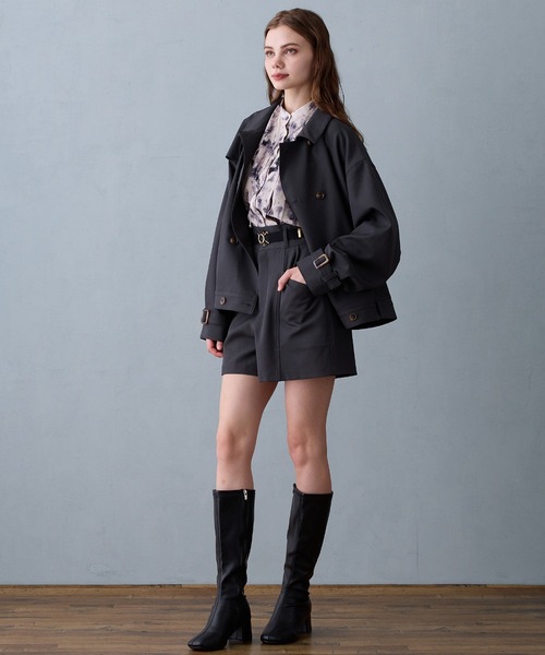 NICOLE CLUB（ニコル　クラブ）の「ブルゾン風トレンチジャケット（その他アウター・レディース・ブラウン/グリーン/ネイビー・MEDIUM）」の9枚目の写真