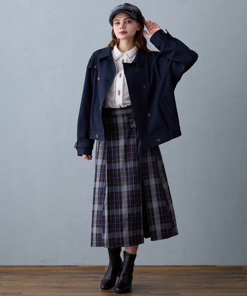 NICOLE CLUB（ニコル　クラブ）の「ブルゾン風トレンチジャケット（その他アウター・レディース・ブラウン/グリーン/ネイビー・MEDIUM）」の13枚目の写真