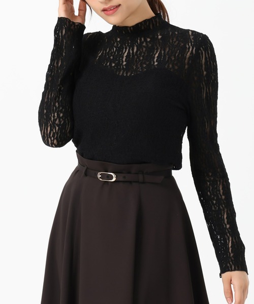 MISCH MASCH（ミッシュマッシュ）の「2025秋冬新作 シアーレースカットソー（Tシャツ/カットソー・レディース・ホワイト/ブラック・ﾌﾘ-）」の2枚目の写真