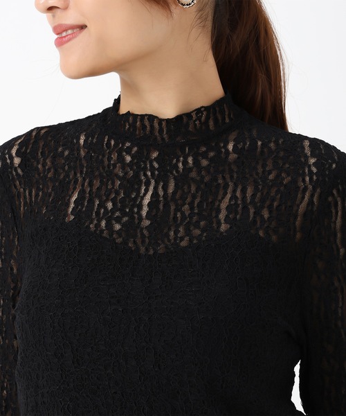 MISCH MASCH（ミッシュマッシュ）の「2025秋冬新作 シアーレースカットソー（Tシャツ/カットソー・レディース・ホワイト/ブラック・ﾌﾘ-）」の14枚目の写真