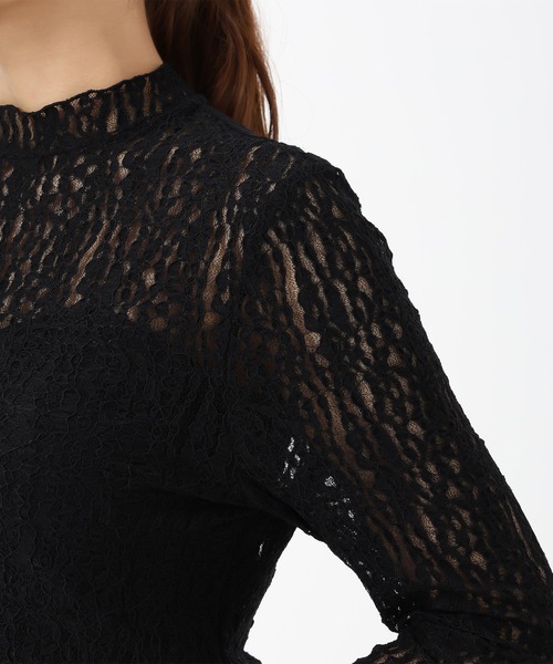 MISCH MASCH（ミッシュマッシュ）の「2025秋冬新作 シアーレースカットソー（Tシャツ/カットソー・レディース・ホワイト/ブラック・ﾌﾘ-）」の15枚目の写真