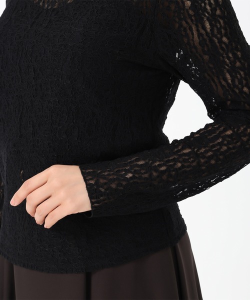 MISCH MASCH（ミッシュマッシュ）の「2025秋冬新作 シアーレースカットソー（Tシャツ/カットソー・レディース・ホワイト/ブラック・ﾌﾘ-）」の16枚目の写真