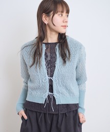 CHILD WOMAN チャイルドウーマン シェットランド 手編みポップコーンカーディガン Dot＆Stripes CHILD WOMAN（ドットアンドストライプス
