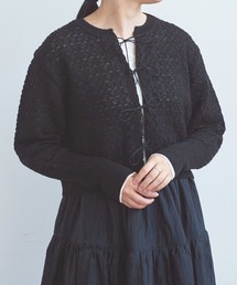 AMBIDEX（アンビデックス）の「幾何学レースジャカード リボンカーディガン（カーディガン/ボレロ）」