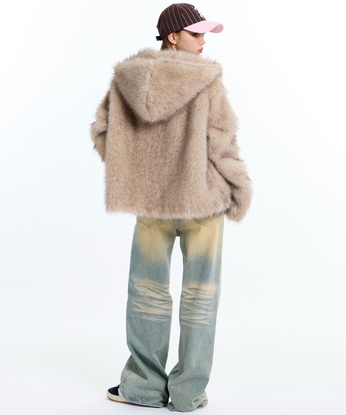 JUST A NOON(ジャストアヌーン)の「フーディーショートファーコート(その他アウター・レディース・ブラウン・FREE)」の20枚目の写真