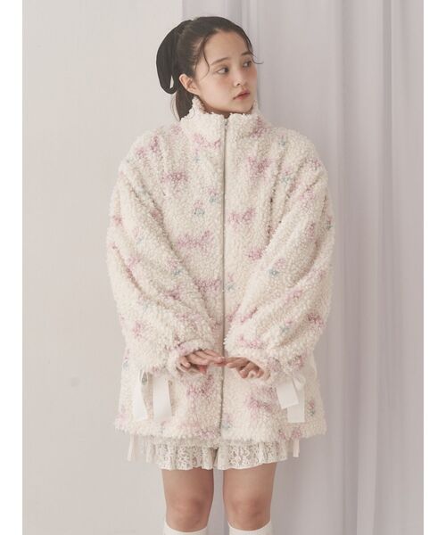 メリージェニー リボンブルゾン ブルー 新品 コート アウター ジャケット merry jenny（メリージェニー）の「リボンブルゾン（）」 - WEAR