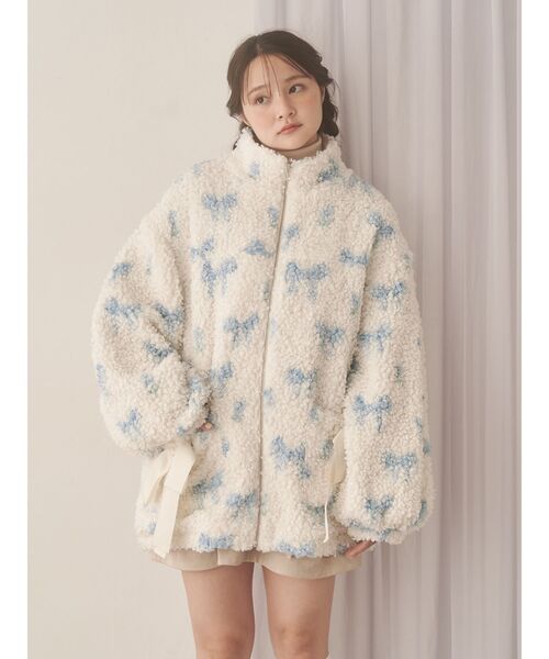 ジャケット・アウター merry jenny Fluffy Tulip Boa Blouson セール】Fluffy Tulip Boa Blouson（ブルゾン）｜merry jenny（メリー