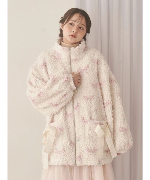 ジャケット・アウター merry jenny Fluffy Tulip Boa Blouson セール】Fluffy Tulip Boa Blouson（ブルゾン）｜merry jenny（メリー