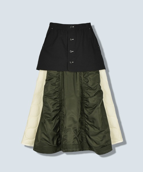 スカート OMMO MIX FABRIC FLARE MIX FABRIC FLARE SK（スカート）｜OMMO（オーエムエムオー）の