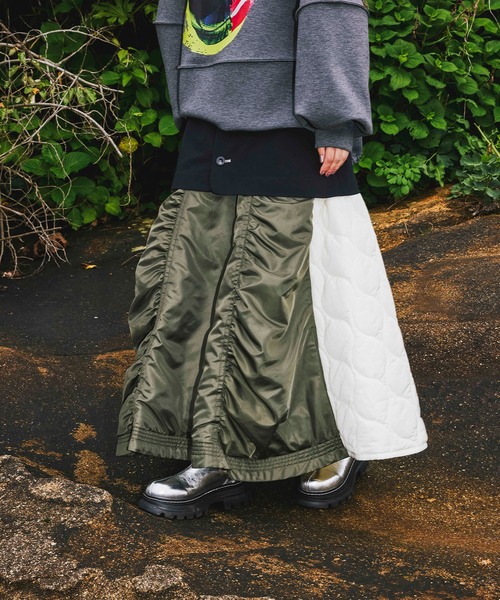 MIX FABRIC FLARE SK（スカート）｜OMMO（オーエムエムオー）の