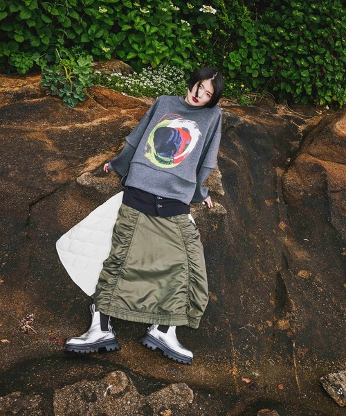 MIX FABRIC FLARE SK（スカート）｜OMMO（オーエムエムオー）の