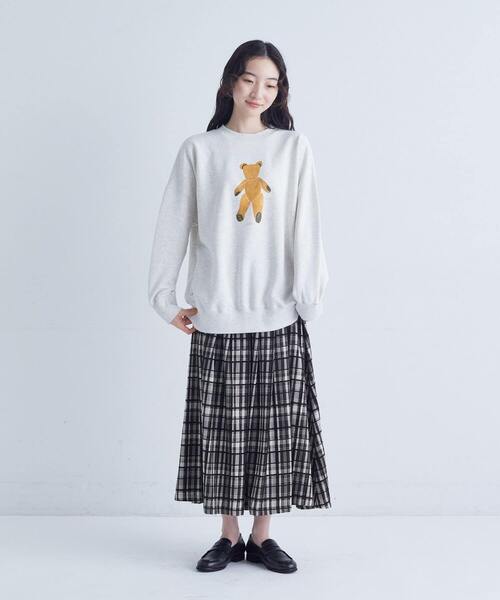 conges payes ADIEU TRISTESSE（コンジェ ペイエ アデュートリステス）の「裏毛プルオーバー（スウェット・レディース・ブラウン/オフホワイト/ライトグレー・FREE）」の13枚目の写真