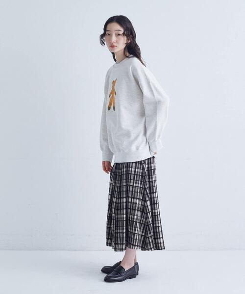 conges payes ADIEU TRISTESSE（コンジェ ペイエ アデュートリステス）の「裏毛プルオーバー（スウェット・レディース・ブラウン/オフホワイト/ライトグレー・FREE）」の14枚目の写真