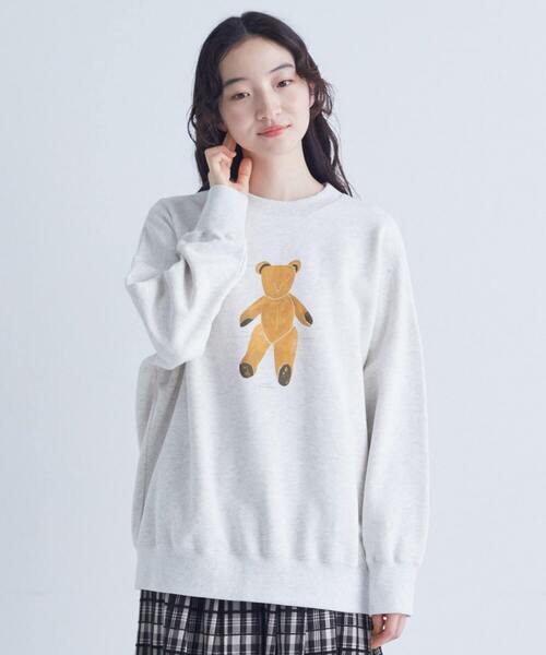 conges payes ADIEU TRISTESSE（コンジェ ペイエ アデュートリステス）の「裏毛プルオーバー（スウェット・レディース・ブラウン/オフホワイト/ライトグレー・FREE）」の16枚目の写真