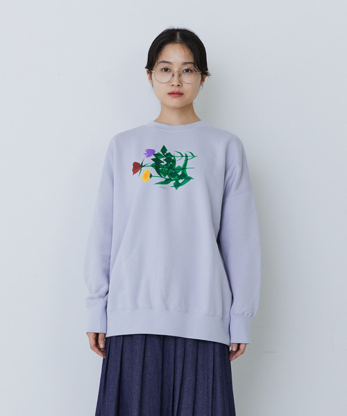 conges payes ADIEU TRISTESSE（コンジェ ペイエ アデュートリステス）の「裏毛プルオーバー（スウェット・レディース・ブラウン/オフホワイト/ライトグレー・FREE）」の9枚目の写真