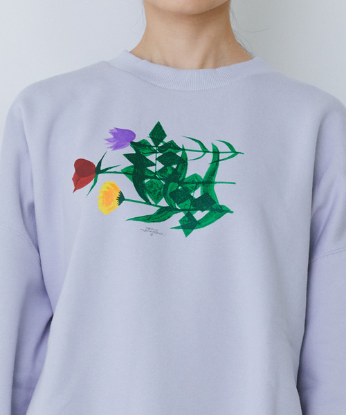 conges payes ADIEU TRISTESSE（コンジェ ペイエ アデュートリステス）の「裏毛プルオーバー（スウェット・レディース・ブラウン/オフホワイト/ライトグレー・FREE）」の12枚目の写真